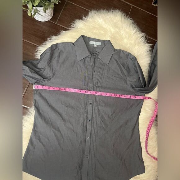 Foxcroft Grey button up long-sleeved sz 12 - Picture 6 of 8